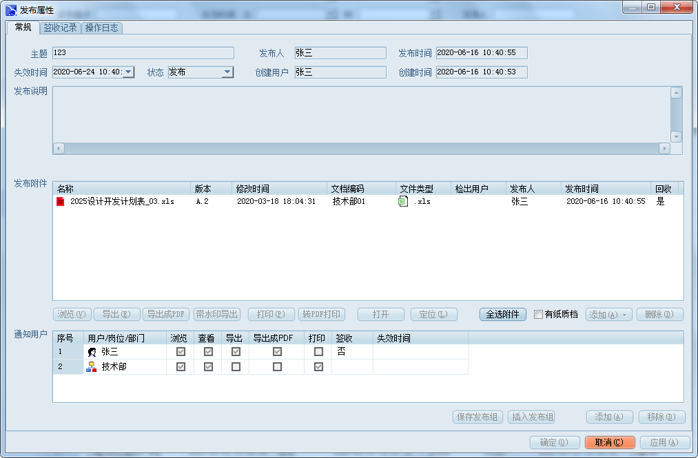 发布权限设置